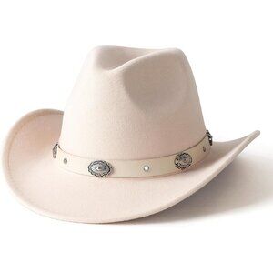 Western Cowboy Hat Women Men Felt Wide Brim Outdoor Accessories